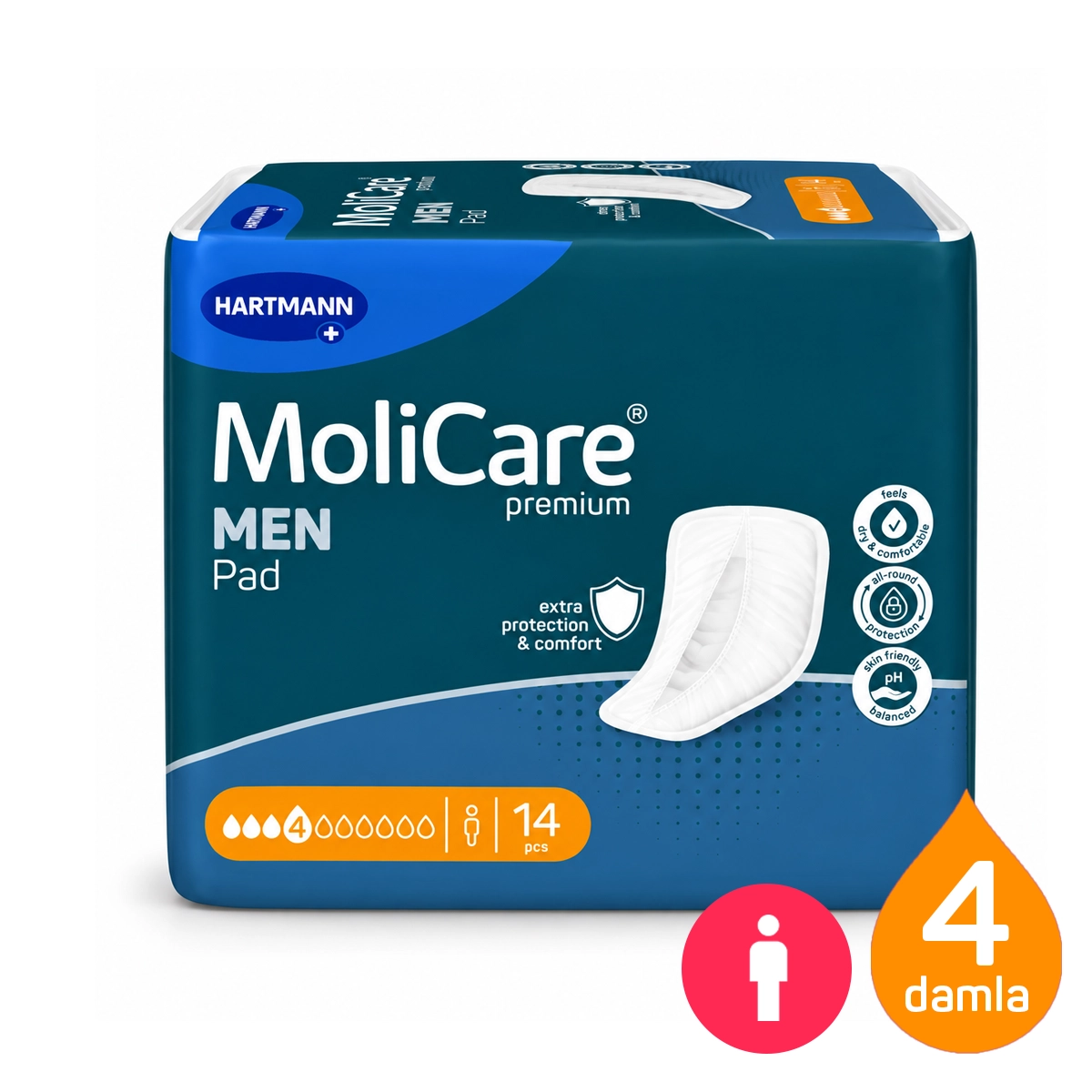 MoliCare Premium Men Pad 4 Damla erkek mesane pedi 14 adet