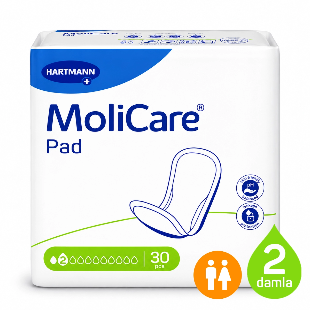 MoliCare Pad 2 Damla ince mesane pedi 30 adet