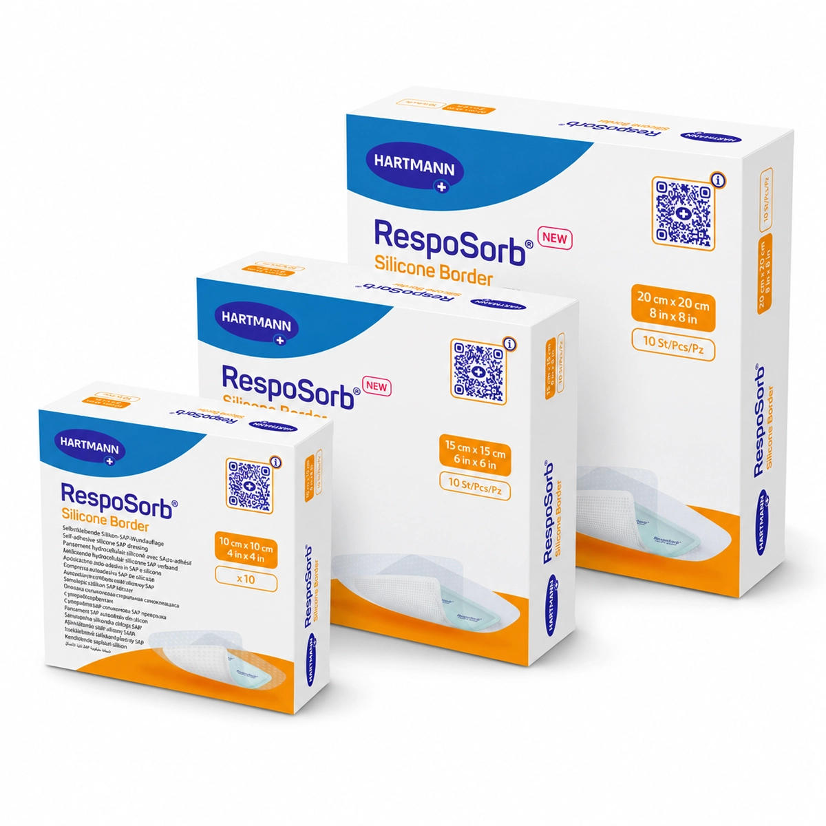 HARTMANN RespoSorb Silicone Border yara örtüsü kutuları