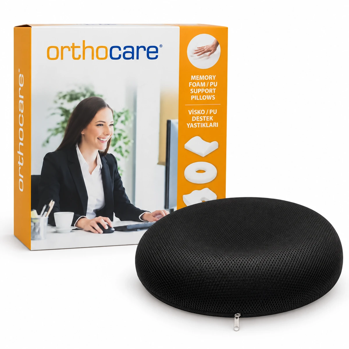 Orthocare 1913 ortopedik oturma simidi kutulu ana ürün görseli
