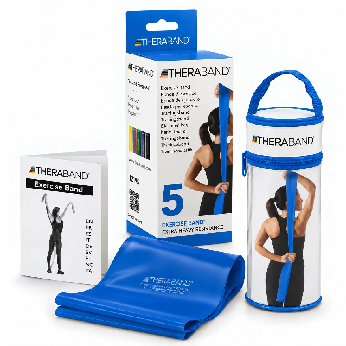 TheraBand 12195 2,5 metre çantalı mavi ekstra sert profesyonel direnç bandı