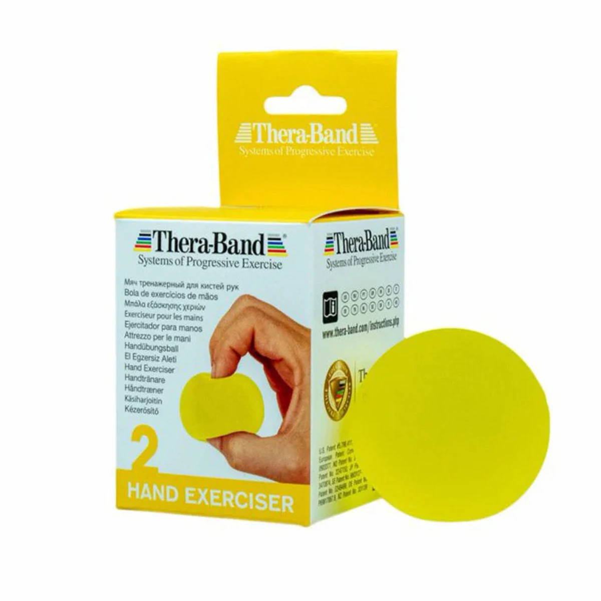 TheraBand 12335 sarı ekstra yumuşak dirençli standart boy el egzersiz topu ana görseli