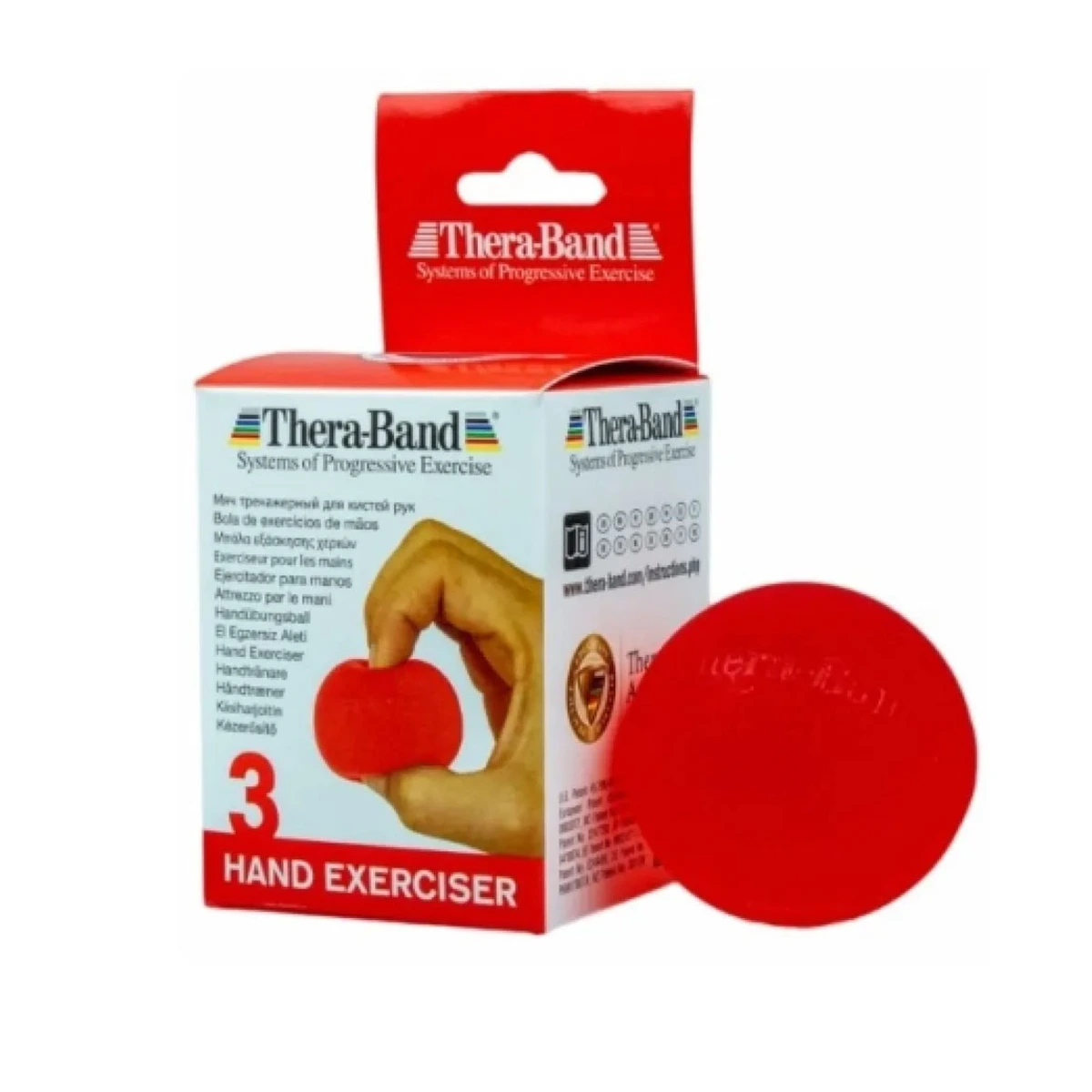 TheraBand 12336 kırmızı yumuşak dirençli standart boy el egzersiz topu ana görseli