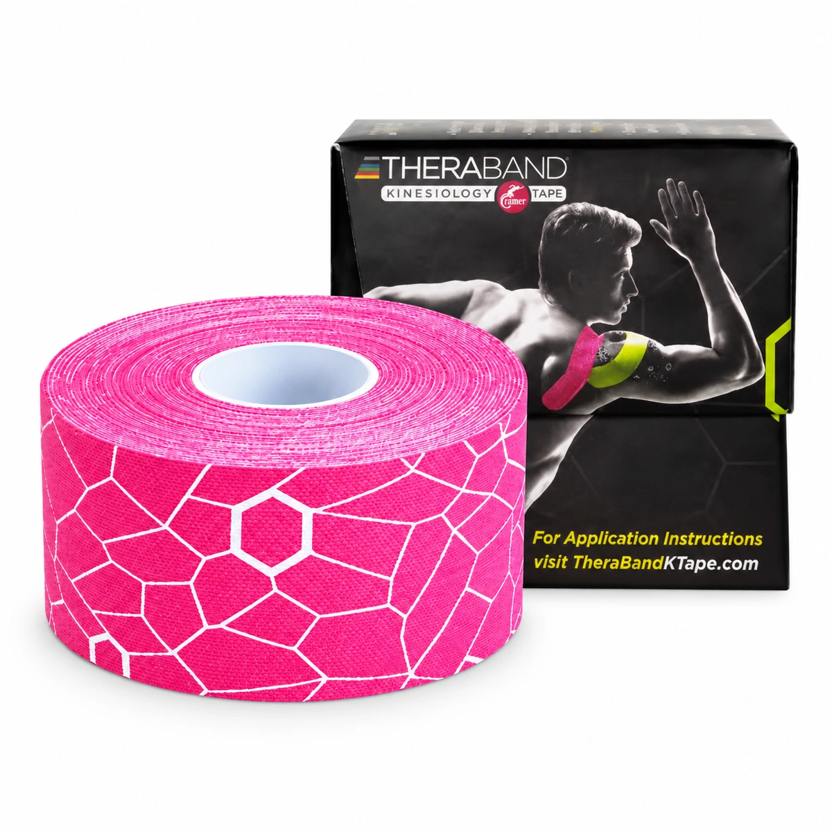 TheraBand 12930 Kinezyoloji Bandı 5 cm x 5 m Pembe/Beyaz kutusuz rulo ürün görseli