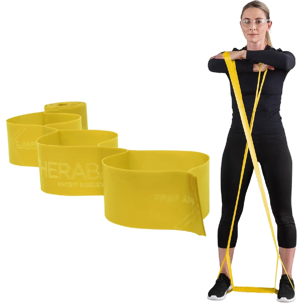 TheraBand 13219 CLX sarı ince direnç bandı ve kullanım örneği